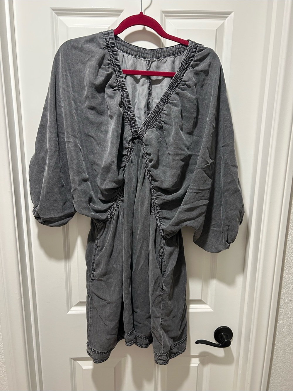Washed Gray Women's Draped Jacket